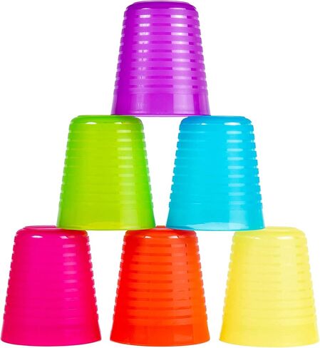 Kids Plastic Dinnerware Set of 6 Multi Color Cups/Tumblers - Reusable, BPA-Free, Dishwasher Safe and Microwaveable in Kuwait