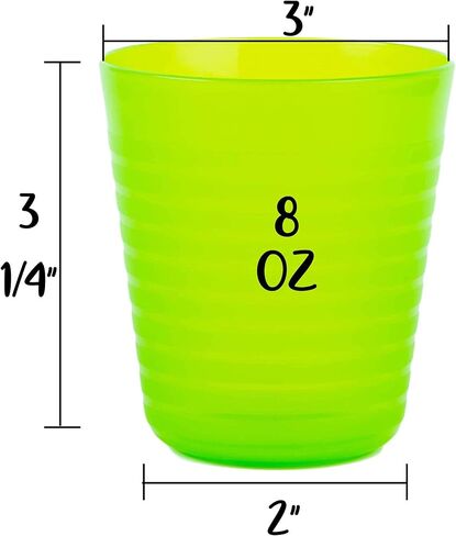 Kids Plastic Dinnerware Set of 6 Multi Color Cups/Tumblers - Reusable, BPA-Free, Dishwasher Safe and Microwaveable in Kuwait