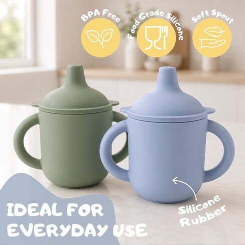 Silicone Sippy Cups, Baby Training Cups, Soft Spout, 2-Pack in Kuwait