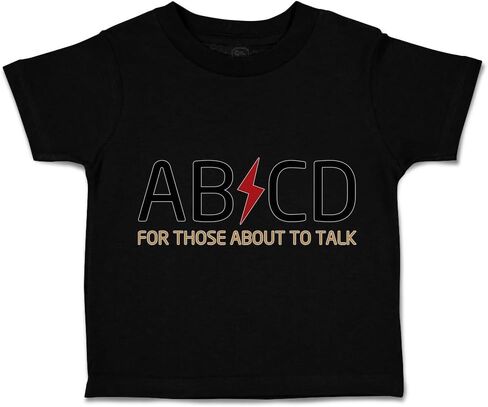 Toddler T-Shirt Ab Cd ABCD Rock & Roll Funny Humor Cotton Coolest Little 1 Boy & Girl Clothes Best Little 1 Baby Funny Tee Black Design Only 2T in Kuwait