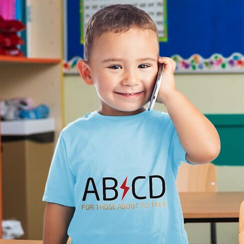 Toddler T-Shirt Ab Cd ABCD Rock & Roll Funny Humor Cotton Coolest Little 1 Boy & Girl Clothes Best Little 1 Baby Funny Tee Black Design Only 2T in Kuwait