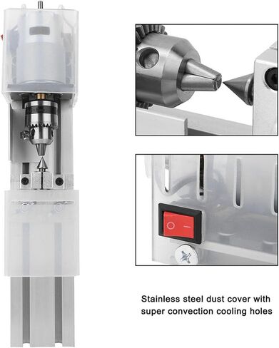 Milling Lathe Machine with 7- Speed Adjustment - Compact DIY Woodworking Polishing Grinding Tool for Family Enthusiasts (US Plug) in Kuwait