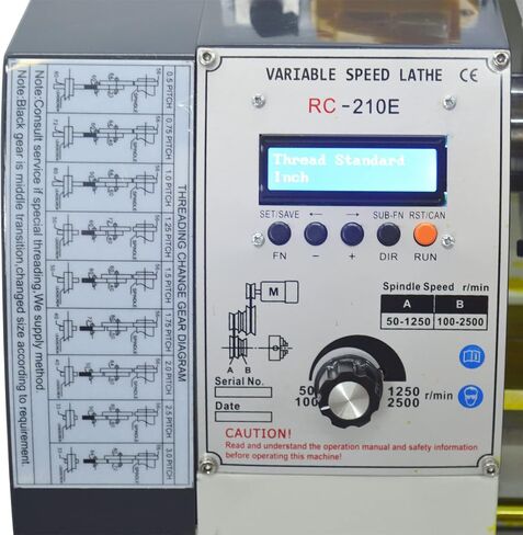 8"*39" Precision Metal Bench Lathe RC-210E Electronic Pulse Lathe 50-2500rpm Variable Speed Metric/Imperial Thread 110V 1100W in Kuwait