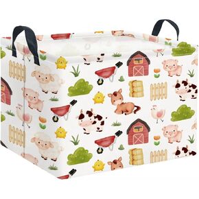 Rectangular Storage Basket Waterproof Storage Bin for Bedroom Collapsible Bin Books Box Basket Room Decor(Cute Farm) in Saudi Arabia