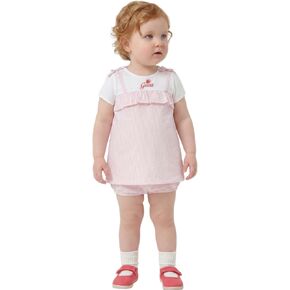GUESS Baby Girls' Short Sleeve Dress Set Mixed Fabric and Diaper Cover in Kuwait