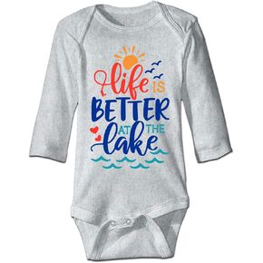 بدلة DOQOSESHY Life is Better at The Lake Baby Climbing Bodysuit للجنسين للرضع in Kuwait