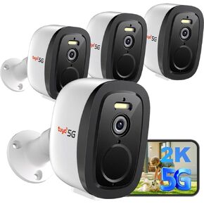 2K 4Pack Security Cameras Wireless Outdoor/Indoor,2.4G&5G WiFi | Battery Powered Cameras,AI Motion Detection & Siren,Color Night Vision, 2-Way Talk, Waterproof,Cloud/SD,Works w/Alexa in Kuwait