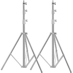Stainless Steel Light Stand Photography, Spring Cushioned Heavy Duty Tripod Stand, 9.5ft/2.8m, 2 Packs Professional Photography Studio Stands in Saudi Arabia
