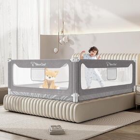 G TALECO GEAR Bed Rail for Toddlers, Stable Protective Bed Side Rails, Baby Bedrail Guard for Twin Full Queen & King Size Bed((3 Sides for King Size) 78.74x78.74x74.8 Inch) in Saudi Arabia
