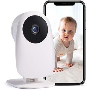nooie Baby Monitor WiFi Smartphone, Baby Monitor with Camera and Audio 2.4GHz, Motion and Sound Detection, 2K HD Night Vision, Two-Way Audio, SD or Cloud Storage, Compatible with Alexa and Google in Saudi Arabia
