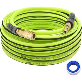 SAFELIFE Air Hose 1/4 in. x 50 ft Air Compressor Hose, Heavy Duty, Lightweight, Hybrid, with 1/4" Industrial Brass Quick Coupler and Plug in Kuwait