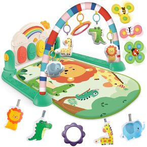 Joryuek Baby Gym & Play Mat, Tummy Time & Activity Mat Toys, Infant to Toddler Play Piano Mat, 0-12 Months (Green) in Kuwait