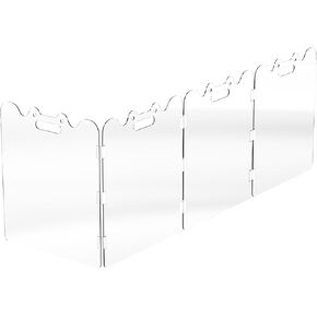 Clear Acrylic Pet Gate - 4 Panel，79" Width White, Indoor/Outdoor Use Foldable FreeStanding Puppy Gates for Dogs & Guinea Pigs, Doorway Stairs Barrier with Transparent Panels in Kuwait