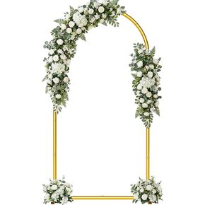 6.6FT Metal Wedding Arch Backdrop Stand,Stable Wedding Arch Frame for Wedding Ceremony Birthday Party Baby Shower Graduation Anniversary Floral Decoration,Gold in Kuwait