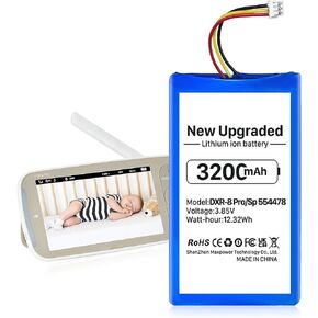 DXR-8 PRO Battery, 3200mAh 3.85V Rechargeable Lithium-Ion Battery for Video Baby Monitor Sp 554478 (Not Compatible with DXR-8) in Kuwait