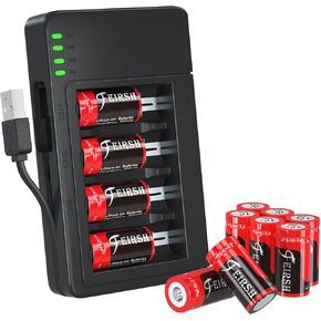 123A Rechargeable Batteries 8-Pack with LCD Charger for Arlo | Protected 123A cells for Arlo cameras, alarms and flashlights with LCD 4-slot fast charger and reusable 8-pack design in Saudi Arabia