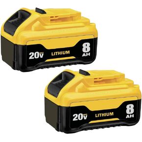 2Pack 8000mAh DCB200 Battery Replacement for Dewalt 20V Max Battery | DEL1810 Lithium Ion DCB201 DCB203 DCB204 DCB206 Compatible with Dewalt 20V Cordless Tools with LED Indicator in Kuwait