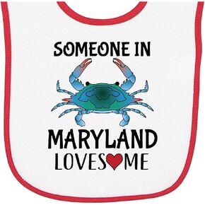 inktastic Someone in Maryland Loves Me Crab Baby Terry Cloth Bib in Kuwait