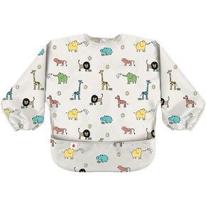 Baby Bib for Eating – Waterproof Baby Smock Bib, Mess-Proof Wearable Bib Apron in Saudi Arabia