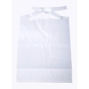 PrimeMed Disposable White Plastic Bibs for Kids (100 Pack) in Saudi Arabia