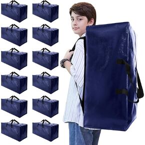 NATURELUX Heavy Duty Moving Bags with Backpack Straps and Strong Handles, Alternative to Moving Boxes and Storage Totes for Dorm Room Essentials, 6 Pack, Black in Kuwait