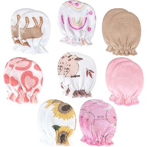 8 Pairs Newborn Baby Mittens No Scratch Infant Baby Cotton Gloves Newborn for 0-6 Months Baby Boys Girls in Kuwait