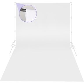 JINSUI White Backdrop Curtain for Photoshoot, Large Fabric 10x20 ft | Thick Polyester Photo Backdrop Background, for Photography, Photographic Studio, Wedding, Baby Shower, Party, Double-Sided in Saudi Arabia