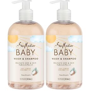 SheaMoisture Baby Wash and Shampoo 100% Virgin Coconut Oil for Baby Skin Cruelty Free Skin Care 13 oz (Pack of 2) in Saudi Arabia