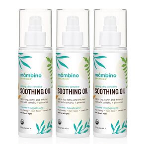 Mambino Organics Soothing Baby Oil, Body Oil for Dry, Itchy Skin, Gentle for Babies, Kids, Vegan, Baby Care Products, 2 Pack, 5 fl oz in Saudi Arabia