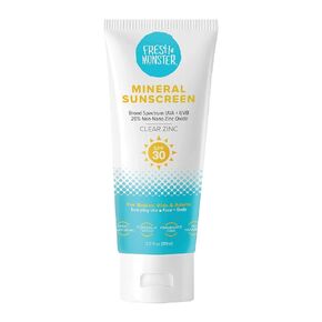 Fresh Monster Kids Mineral Sunscreen SPF 30, Zinc Oxide, Face & Body, 3 oz | 20% Non-Nano Zinc Oxide, No White Cast, Reef Safe, Organic Chamomile & Calendula, Hypoallergenic, Made in USA in Kuwait
