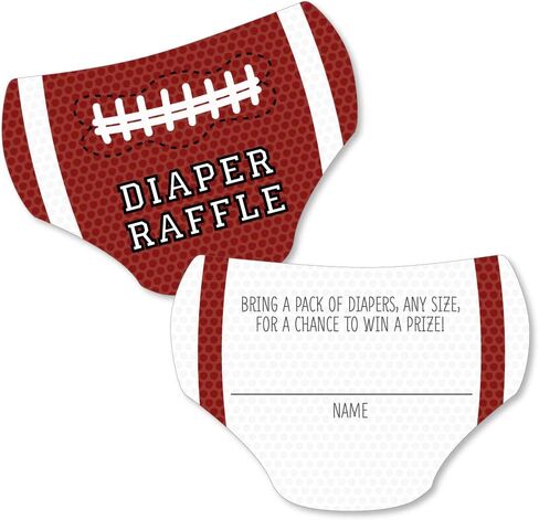 Big Dot of Happiness End Zone - Football - Diaper Shaped Raffle Ticket Inserts - Baby Shower Activities - Diaper Raffle Game - Set of 24 in Kuwait