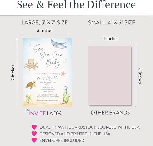 Sea You Soon Baby Shower Invitations Nautical Printed Invites | 12 Count | Under the Sea Nautical Customized Invites with Envelopes in Kuwait