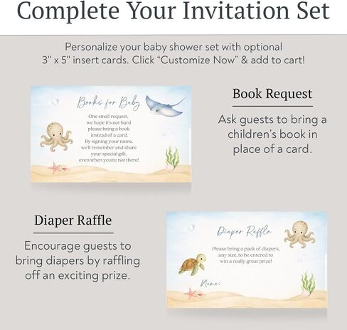Sea You Soon Baby Shower Invitations Nautical Printed Invites | 12 Count | Under the Sea Nautical Customized Invites with Envelopes in Kuwait