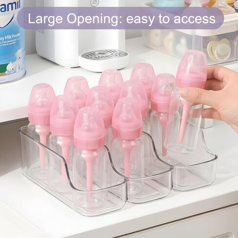 MGY 2 Pack 3 compartments Baby Bottle Organizer compatible with Dr. Brown's 4/8oz Narrow Bottles, Multi-Use Feeding Supplies Holder for Kitchen Counter, Cabinet & Fridge in Kuwait
