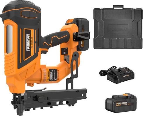 Freeman PE20VFS105 20 Volt Cordless and Brushless 10.5-Gauge 1-9/16" Fencing Stapler Kit with Lithium Ion Battery, Charger, and Case – 750 Shots per Charge in Kuwait