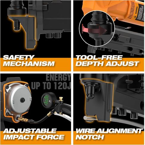 Freeman PE20VFS105 20 Volt Cordless and Brushless 10.5-Gauge 1-9/16" Fencing Stapler Kit with Lithium Ion Battery, Charger, and Case – 750 Shots per Charge in Kuwait