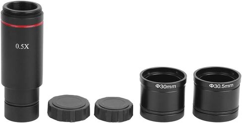 Fafeicy Microscope Camera Adapter 0.5X C Mount Adapter | Expand Field of View for Biological Stereo Microscope ABS Material 23.2mm 30mm 30.5mm Installation Size in Kuwait