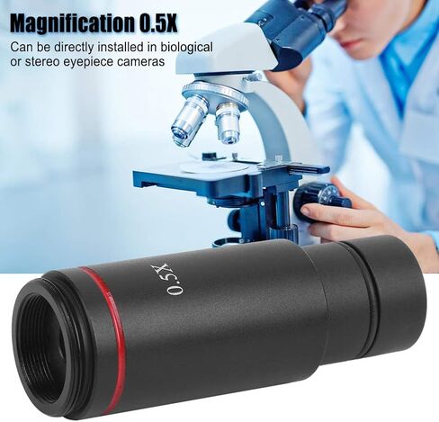 Fafeicy Microscope Camera Adapter 0.5X C Mount Adapter | Expand Field of View for Biological Stereo Microscope ABS Material 23.2mm 30mm 30.5mm Installation Size in Kuwait