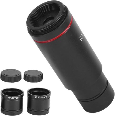 Fafeicy Microscope Camera Adapter 0.5X C Mount Adapter | Expand Field of View for Biological Stereo Microscope ABS Material 23.2mm 30mm 30.5mm Installation Size in Kuwait