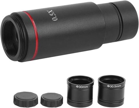 Fafeicy Microscope Camera Adapter 0.5X C Mount Adapter | Expand Field of View for Biological Stereo Microscope ABS Material 23.2mm 30mm 30.5mm Installation Size in Kuwait