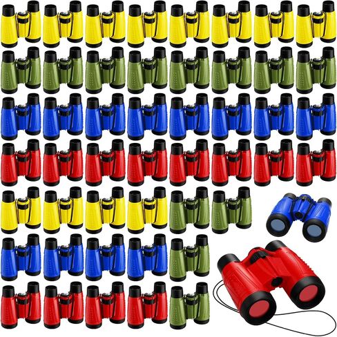 Jiuguva 50 Pack Binoculars Small Compact Binoculars with Neck Strap Camping Party Favors Nature Exploration Toys for Bird Watching, Hiking, Camping, Travel, Learning(Camouflage) in Kuwait