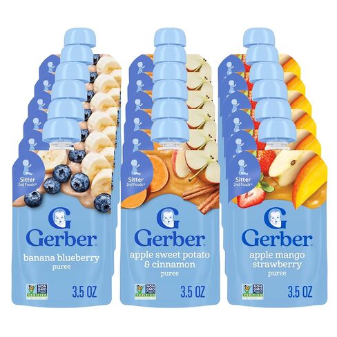 Gerber Toddler Assorted Fruit Variety Pouches, 3.5 Oz, 18 Pack in Kuwait