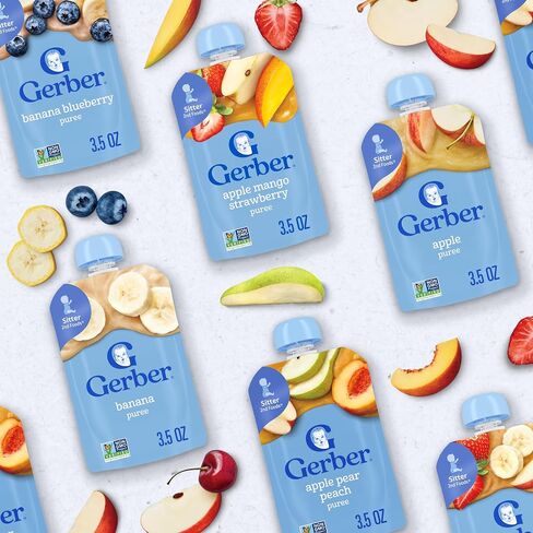 Gerber Toddler Assorted Fruit Variety Pouches, 3.5 Oz, 18 Pack in Kuwait