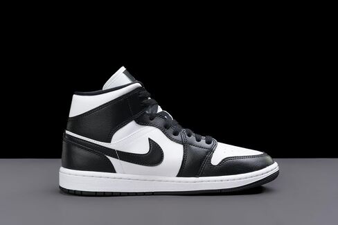 Women's Air Jordan 1 Mid 'Panda' (White, Black) in Kuwait