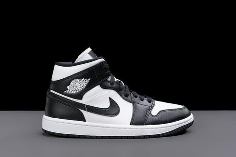 Women's Air Jordan 1 Mid 'Panda' (White, Black) in Kuwait