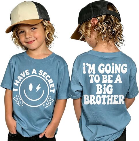 Big Brother Shirt I'm Going to Be A Big Brother T-Shirt Toddler Boys Sibling Reveal Promoted to Big Bro Outfit Gift in Kuwait
