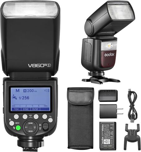 Godox V860III-N TTL Camera Speedlight for Nikon, GN60 76Ws 2.4G Wireless X System, HSS 1/8000s, 2600mAh 480 Flashes, 10-Level LED Modeling Light, Auto Zoom 20-200mm in Saudi Arabia
