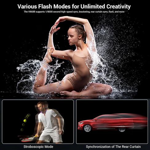 Godox V860III-N TTL Camera Speedlight for Nikon, GN60 76Ws 2.4G Wireless X System, HSS 1/8000s, 2600mAh 480 Flashes, 10-Level LED Modeling Light, Auto Zoom 20-200mm in Saudi Arabia
