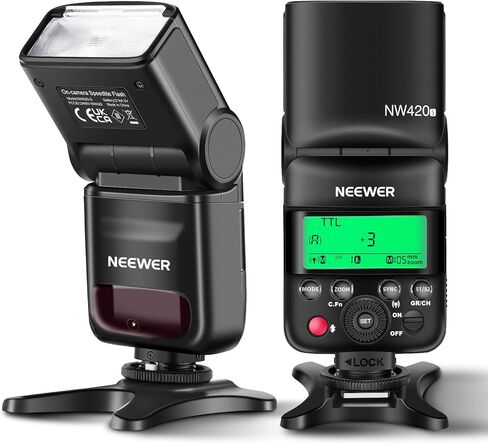 NEEWER NW420-N Mini TTL Speedlite Flash, 2.4G Master Slave Mode GN36 HSS Speedlight, Compatible with Nikon D4 D5 D6 D90 D750 D780 D800 D810 D850 D3500 D5300 D7500 Z9 Zfc Z50 Z5 Z6 Z7 Z6II Z7II in Kuwait