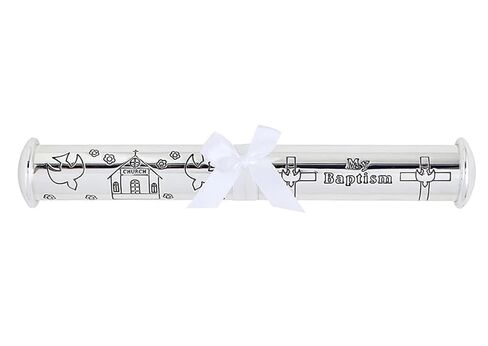 Stephan Baby Keepsake Gifts - Engraved Baby Baptismal Certificate Holder, Personalize-able, 9.5-Inch, Silver Plated in Kuwait